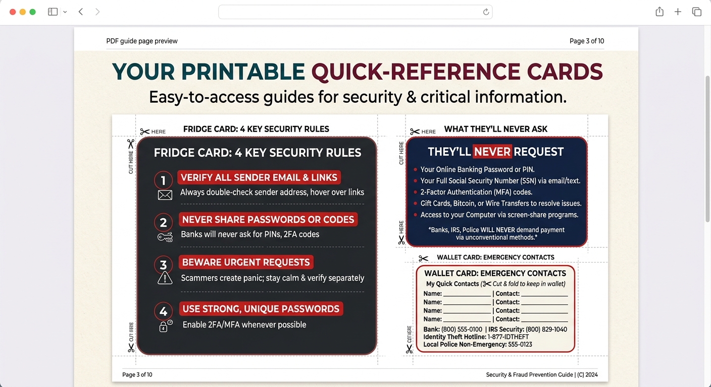 Printable Quick-Reference Cards preview